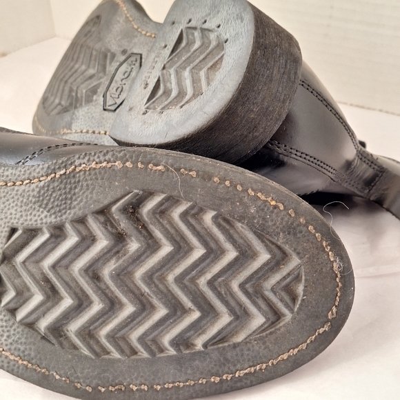 ADDISON SHOE CO  BLK LEATHER STEEL TOE MOLDER SLIP ON WORK BOOTS - 7… - Picture 5 of 9